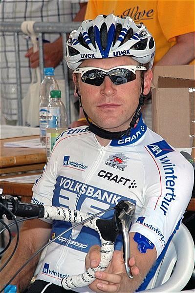 Ren&eacute; Weissinger (Team Volksbank) leads the sprints classification and was already happy he couldn't lose that lead today.