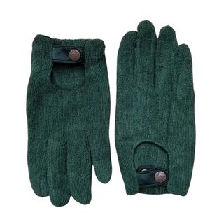 Green adjustable microfibre gloves