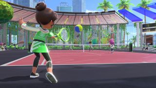 Nintendo Switch Sports characters playing tennis