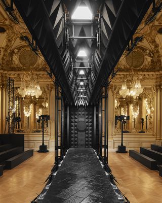 Louis Vuitton black spiked runway