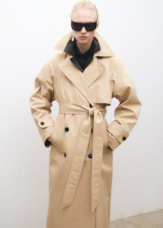 MANGO LONG OVERSIZED COTTON TRENCH COAT