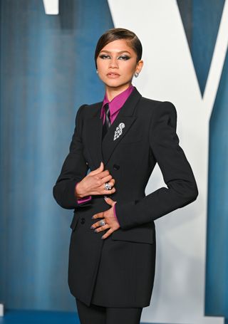 Zendaya attends the 2022 Vanity Fair Oscar Party Hosted By Radhika Jones at Wallis Annenberg Center for the Performing Arts on March 27, 2022 in Beverly Hills, California.