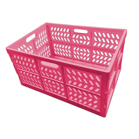 Pen+gear Large Collapsible Bin Coral Desktop Organizers