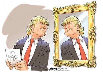 Political cartoon U.S. trump VP 2016