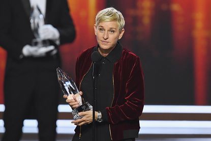 Ellen DeGeneres accepts an award in 2017.
