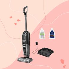 Bissell CrossWave OmniForce Edge on a pink background