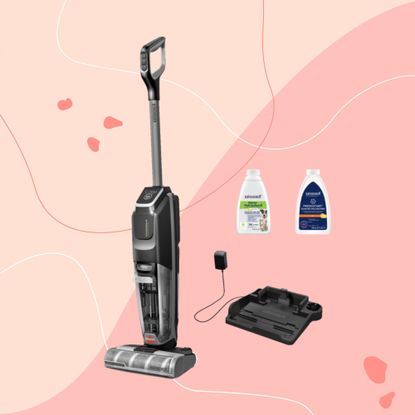 Bissell CrossWave OmniForce Edge on a pink background