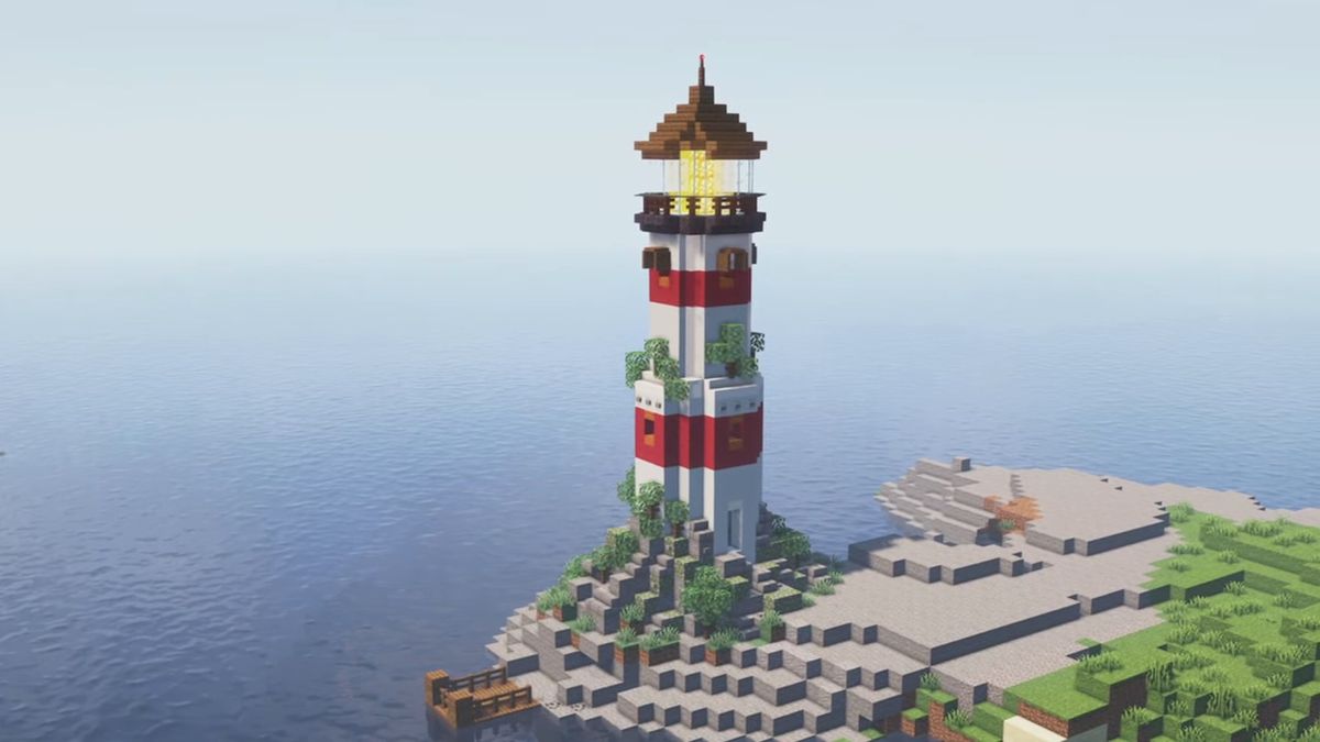 Minecraft builds - traditional lighthouse by Flashhaft
