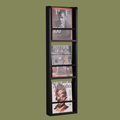 Etsy, Black Wood Wall Magazine Rack