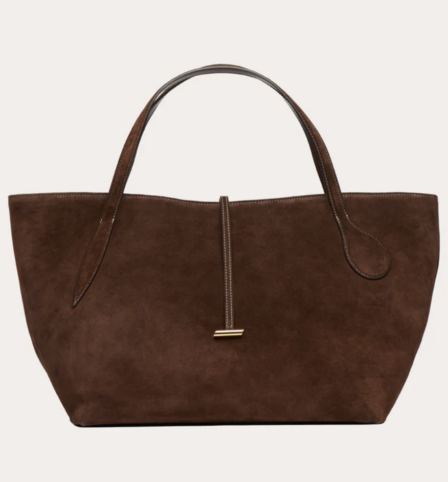 Liffner, Zip Penne Tote Dark Brown Suede