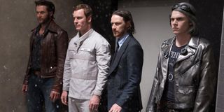 Hugh Jackman, Evan Peters, James McAvoy, and Michael Fassbender in X-Men: Days of Future Past