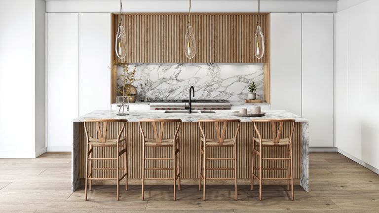 Fluted Kitchen Islands Are The Chicest, Oak Kitchen Island Bench