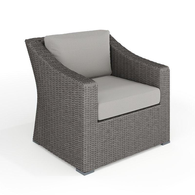 Martha Stewart Bedford Outdoor Rattan Wicker Accent Chair With All-Weather Cushions | Wayfair