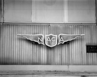 This NACA sign, the emblem for NASA's predecessor the National Advisory Committee for Aeronautics, hung over the doorway to the 8-Foot Transonic Pressure Tunnel at the agency's Langley Research Center in Virginia since 1953. It is now on display at the Smithsonian National Air and Space Museum. 