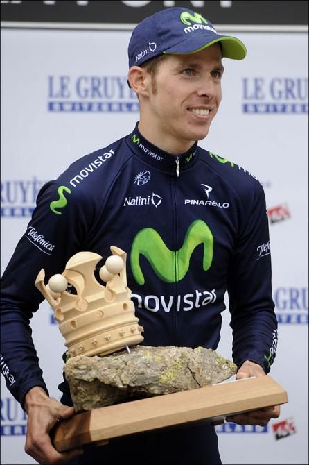 Rui Costa (Movistar) on the podium