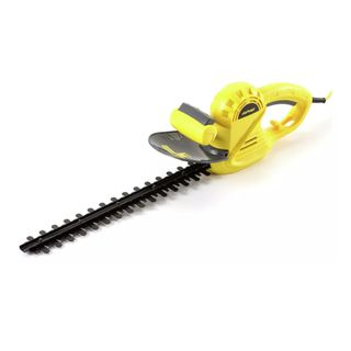 Yellow Challenge 41cm Corded Hedge Trimmer on a white background 