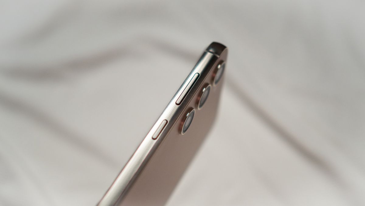 Side view of Samsung Galaxy S23 Plus highlighting power and volume buttons