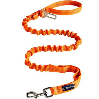 Auroth heavy duty bungee dog leash in orange