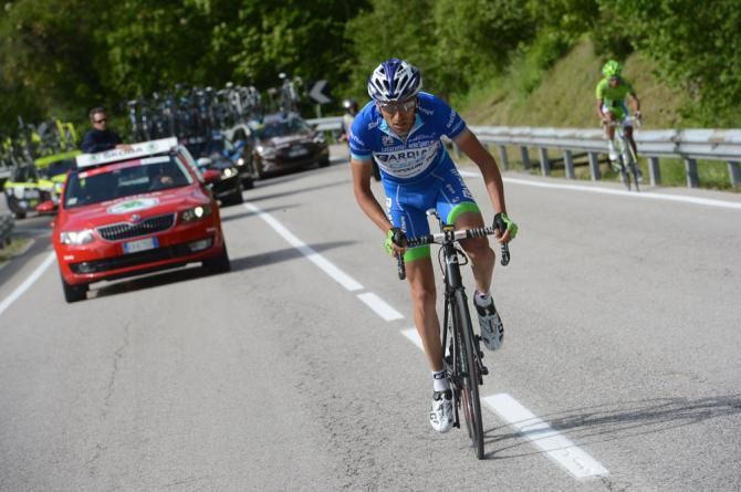 Mountains classification leader Stefano Pirazzi (Bardiani Valvole-CSF Inox) en route to a third place result on stage 11