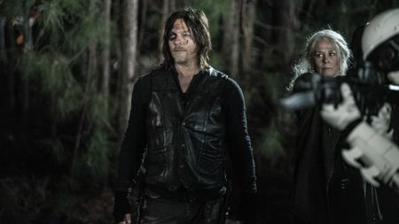Norman Reedus as Daryl Dixon and Melissa McBride as Carol Peletier in The Walking Dead series finale