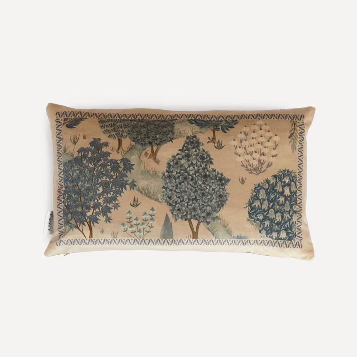 Pale pink Japanese print cushion