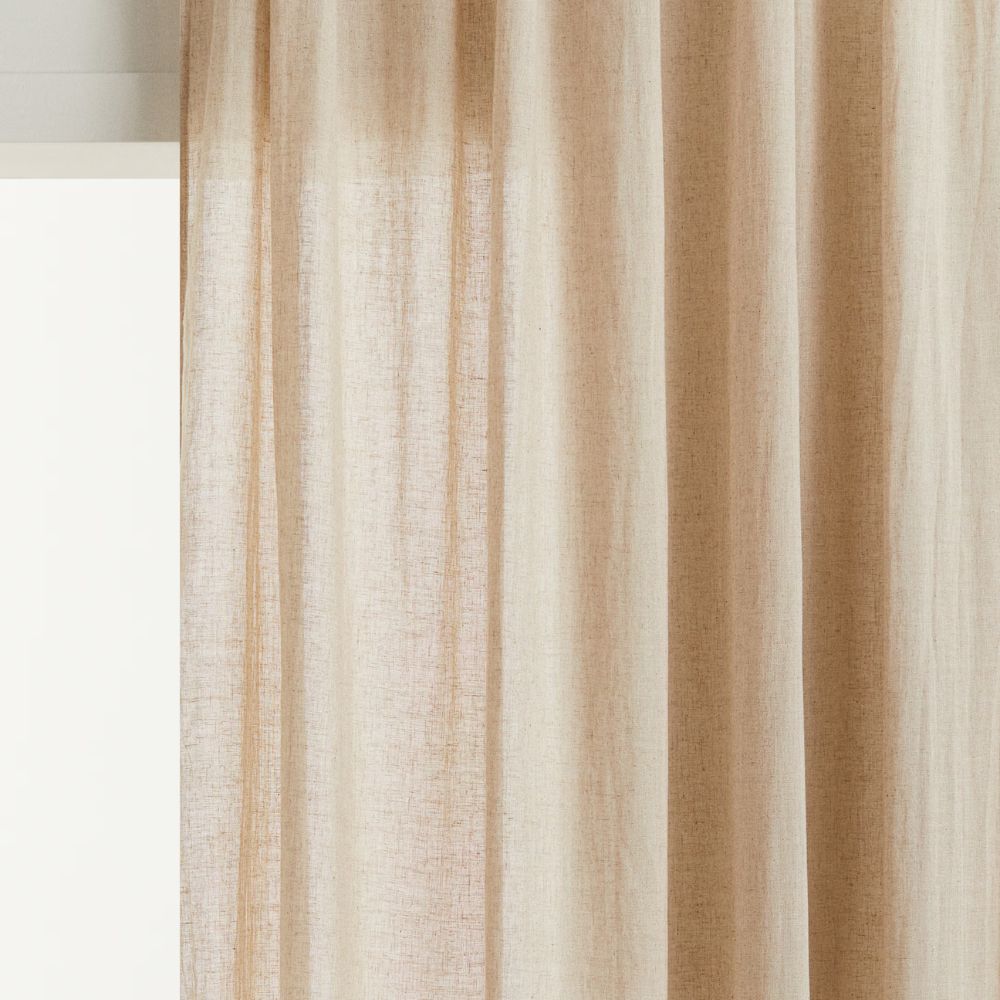Beige 2-Pack Linen-Blend Curtain Panels