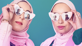 Two muslim women with mirrored shades