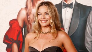 Australian producer Margot Robbie arrives for the Los Angeles premiere of "Saltburn" at The Theatre at ACE Hotel in Los Angeles, California, on November 14, 2023.