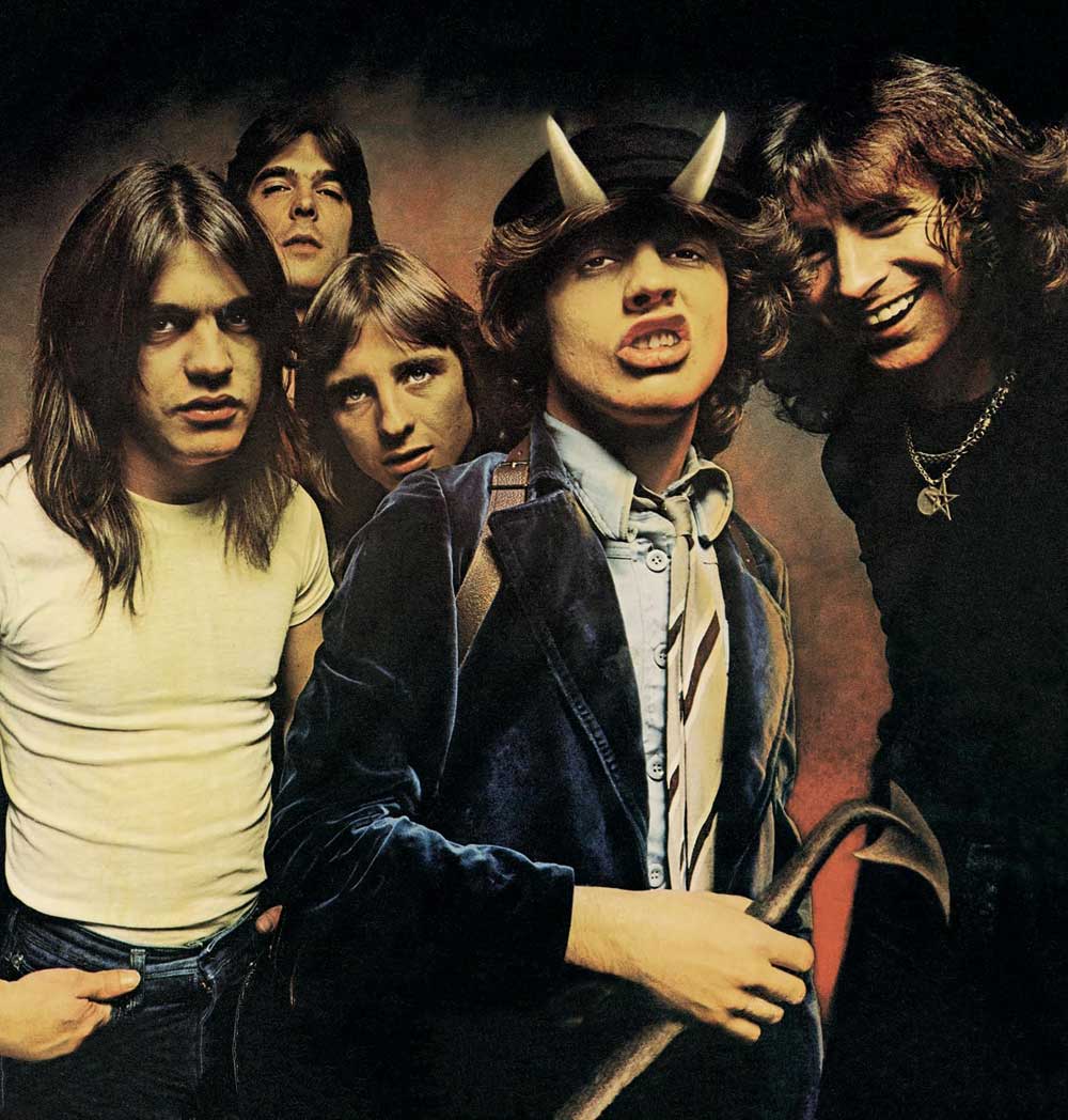 AC/DC as they appeared on the cover of Highway To Hell