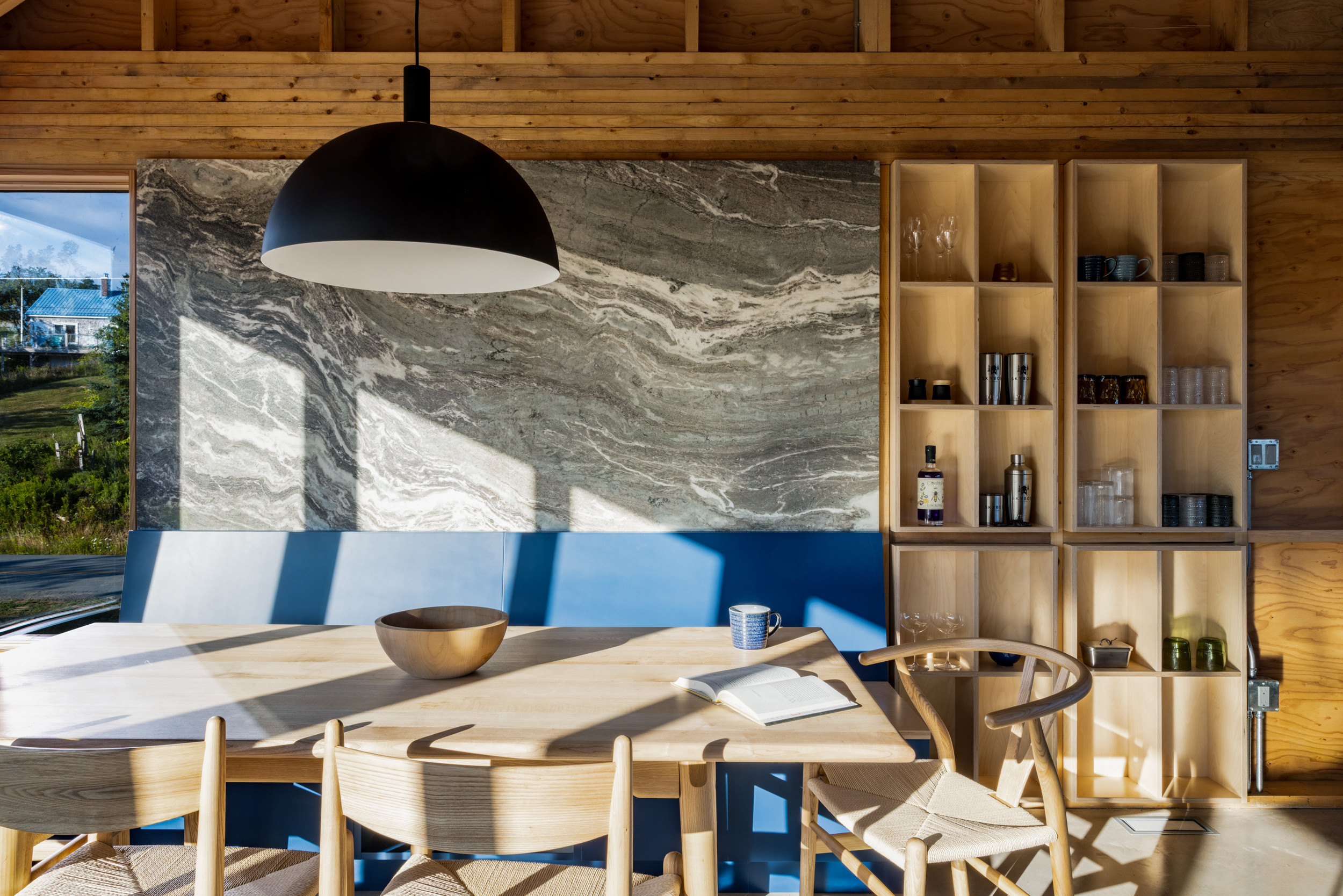 The dining banquette