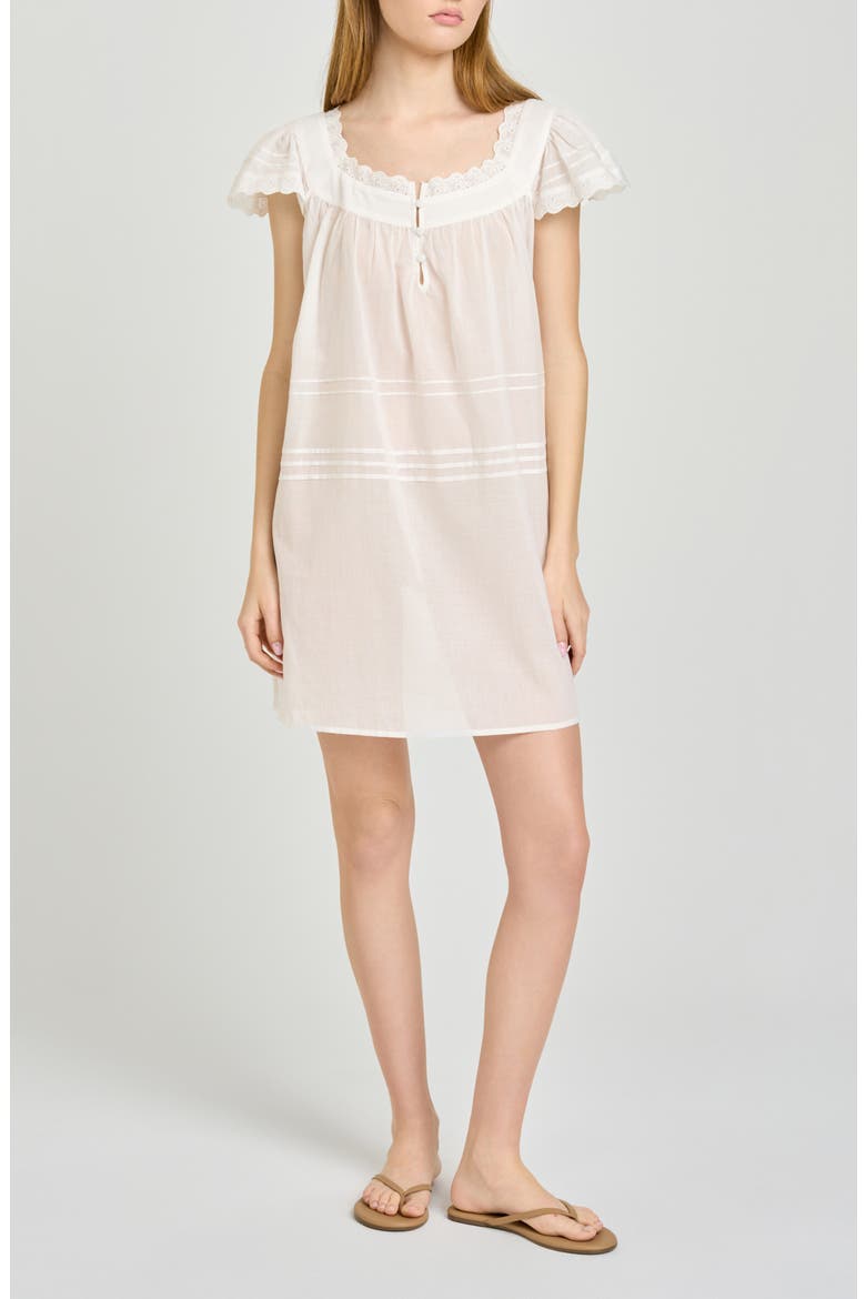 X Hannah Lovey Porter Bianca Eyelet Detail Cotton Minidress (nordstrom Exclusive)