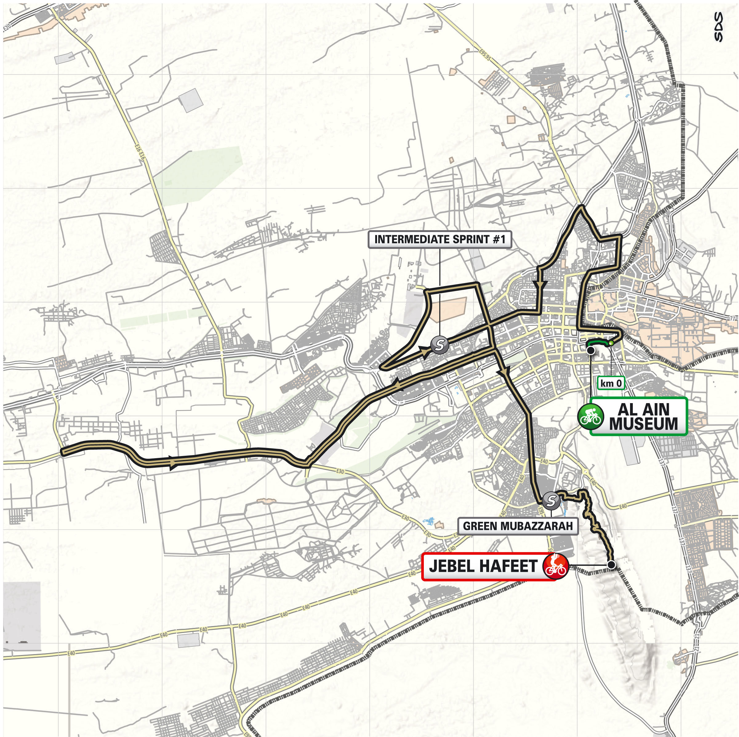 Mapas de ruta y perfiles de etapa para los hombres del UAE Tour 2026