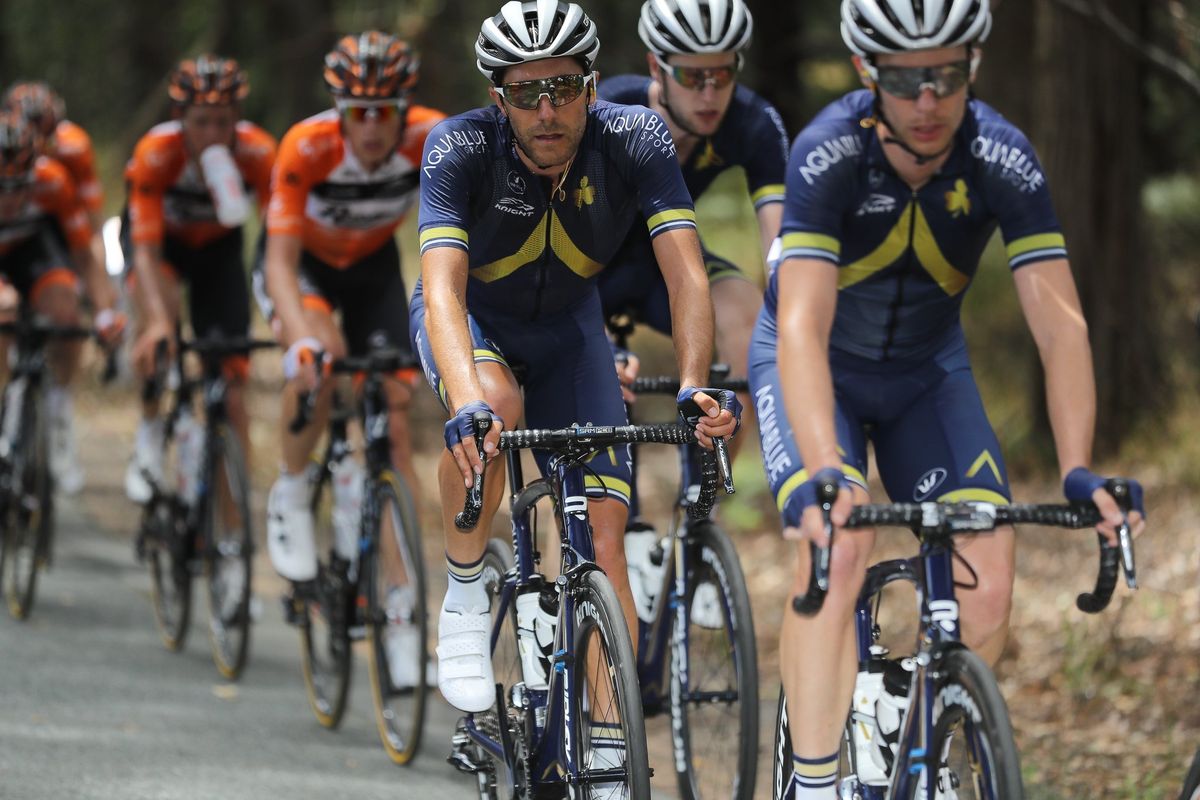 Larry Warbasse in the bunch alongside his new teammates