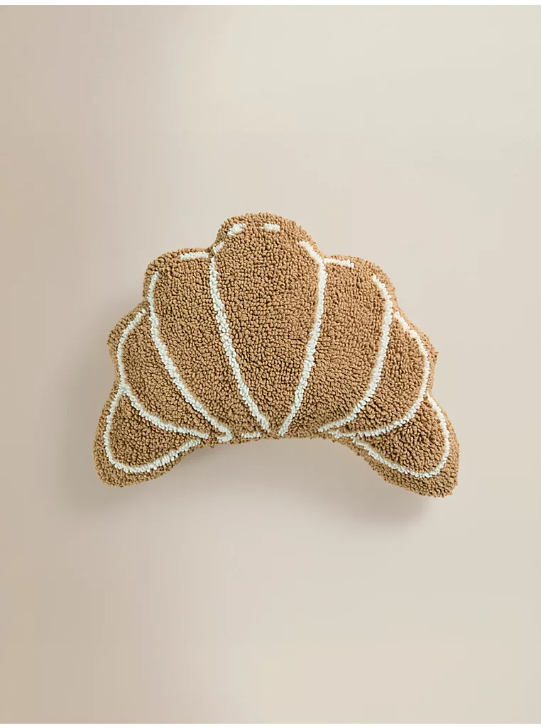 Beige Croissant Shaped Cushion