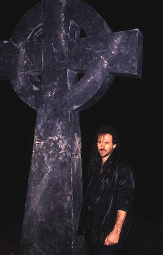 Tony Martin on the video for Headless Cross filmed at the Abbey in Battle East Sussex UK - February 1989