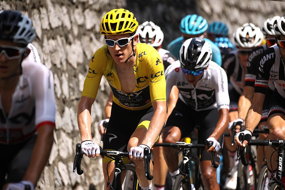 Geraint Thomas (Team Sky) races stage 17 at the Tour de France