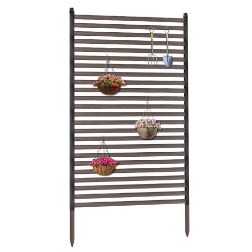 Twira Garden Privacy Screen, 90cm W X 150cm H, Brown Steel, Decorative Garden Fence