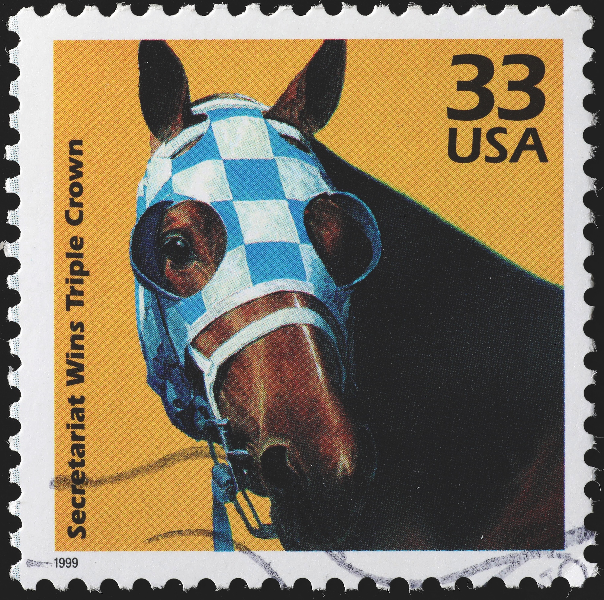 US Postage stamps with Secretariat's head.