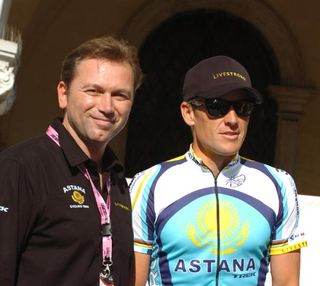 Johan Bruyneel plans for Tour Down Under with Lance Armstrong, r.