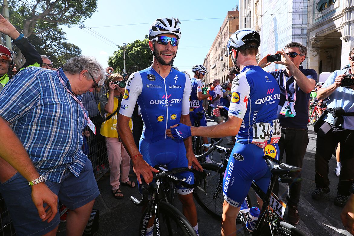 Fernando Gaviria with his Quick-Step teammates