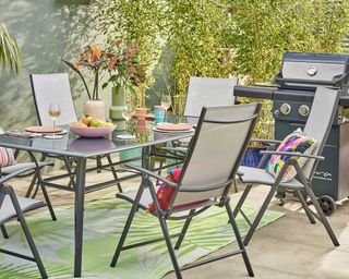 Dobbies outdoor dining furniture with bbq