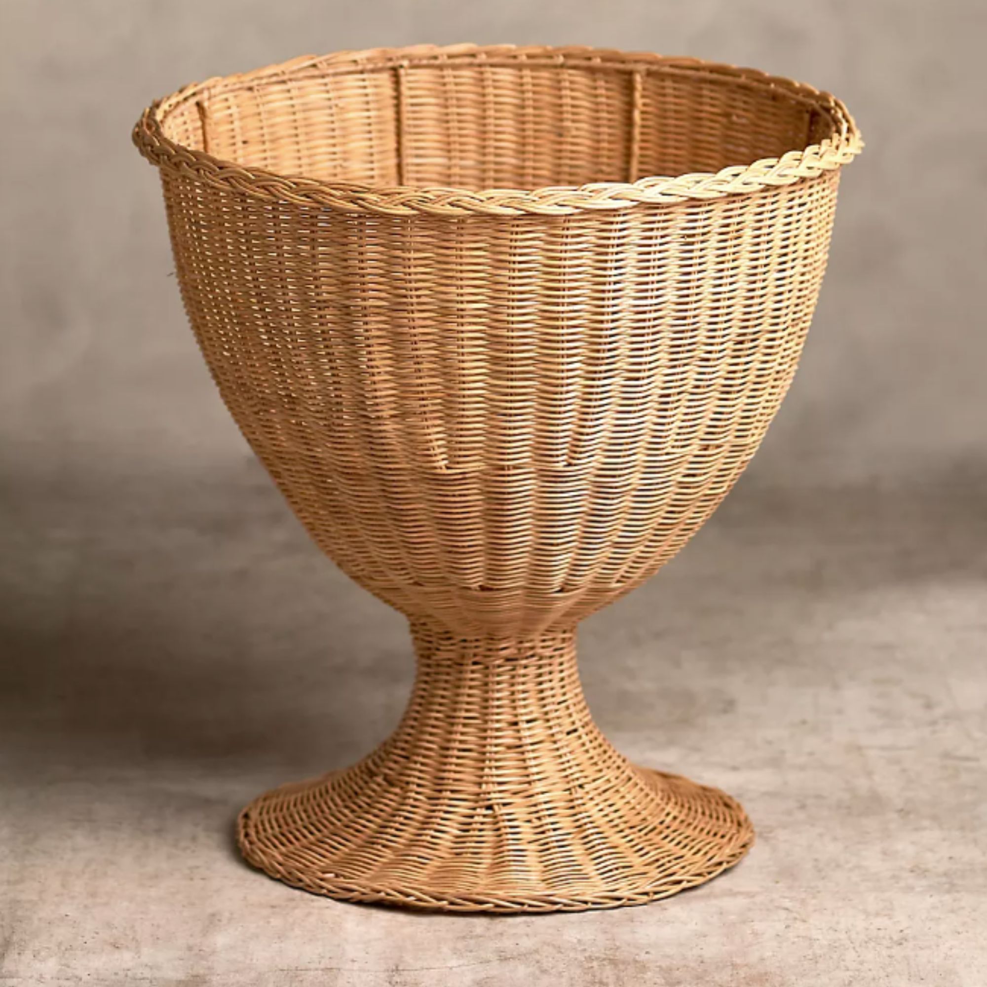 Rattan urn