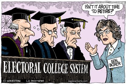 Political cartoon U.S. California electoral college