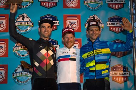 Tobin Ortenblad (Santa Cruz Factory Racing), Stephen Hyde (Cannondale Cyclocrossworld) and Michael Van Den Ham (Garneau - Easton Cycling)