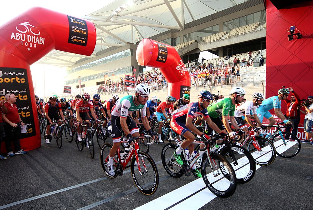 Riders head out for the last race of 2016 - the final Abu Dhabi Tour stage