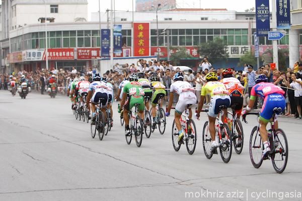 Action during stage 11 at the Tour of Qinghai Lake