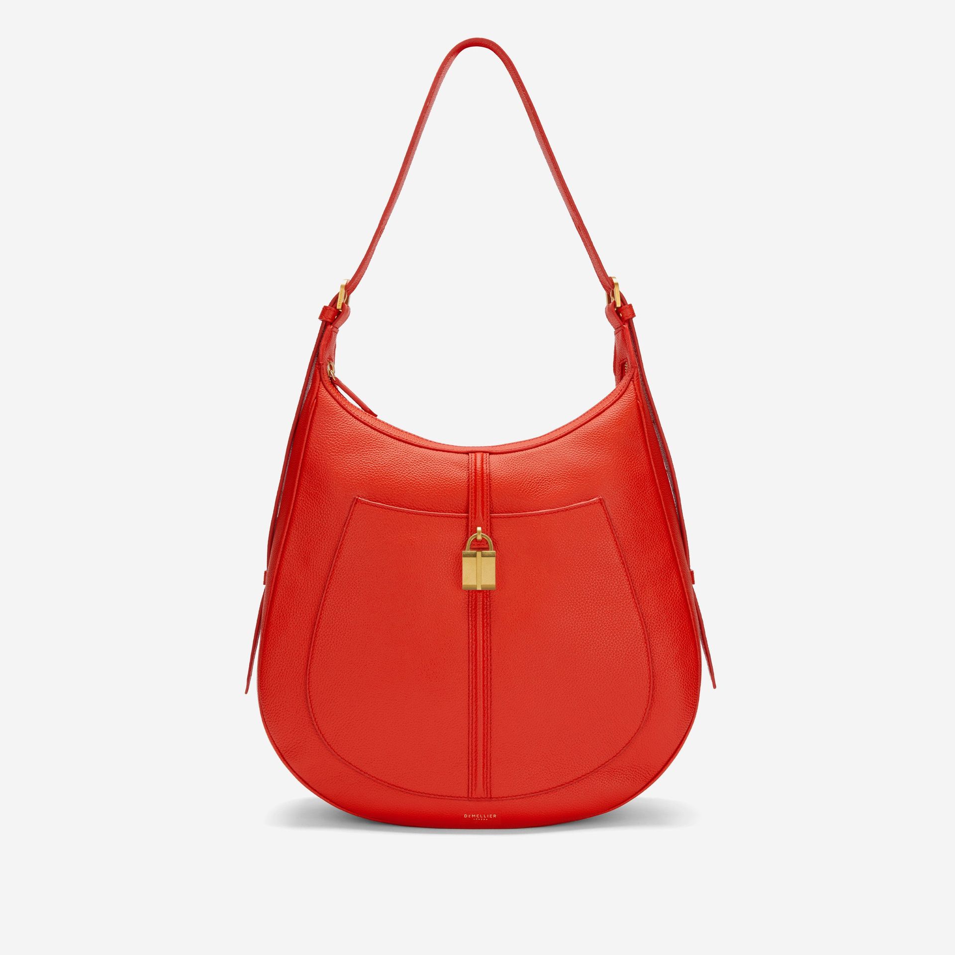 The Siena Hobo | Poppy Red Small Grain | Demellier