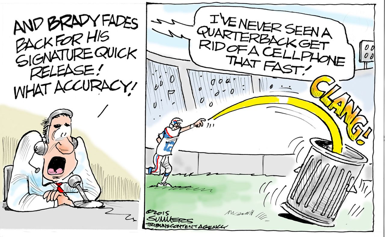 Editorial cartoon U.S. NFL Deflategate