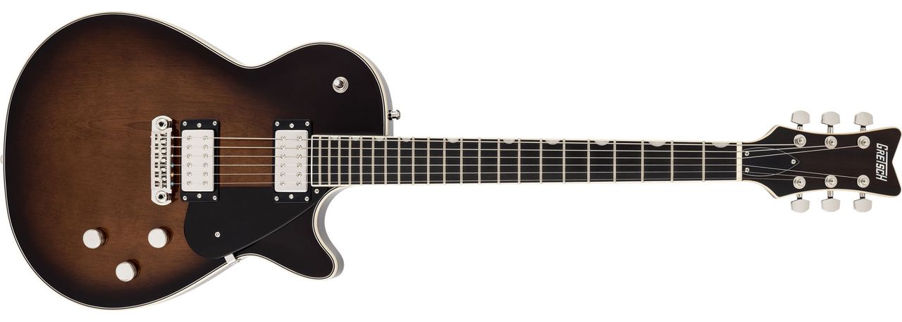 The Gretsch Electromatic Premier Jet reinvents the classic singlecut. Yes, there is the chambered body as before but with a compound radius fingerboard, Twin Six pickups, and contemporary touches such as Luminlay side-markers it is very much a modern update.