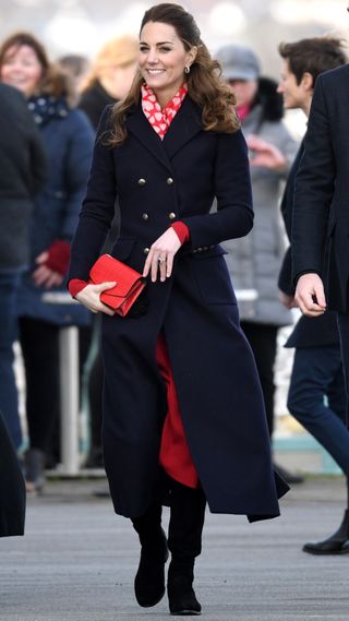 Catherine, Princess of Wales visits the Royal National Lifeboat Institution (RNLI) Mumbles Lifeboat station on Mumbles Pier in Swansea on February 04, 2020